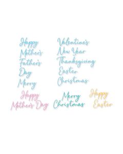 Fustella Sizzix Thinlits "Frasi, tutte le occasioni" - 665815