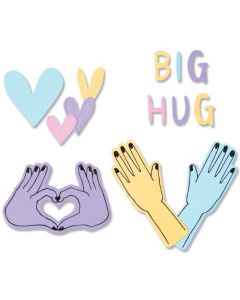 Fustella Sizzix Framelits "Grandi abbracci" con timbri - 665831