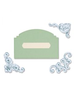  Fustella Sizzix Framelits "Angoli vintage" con timbri - 665941