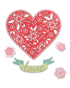 Fustella Sizzix Thinlits "Cuore ricamato" - 666017