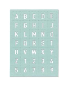 Fustella Sizzix Thinlits "Alfanumerico piastrellato" - 666043