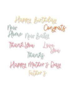 Fustella Sizzix Thinlits "Sentimenti variegati" - 666131