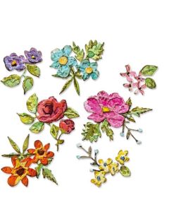 Fustella Sizzix Thinlits "Fiori pennellati, mini" - 666284