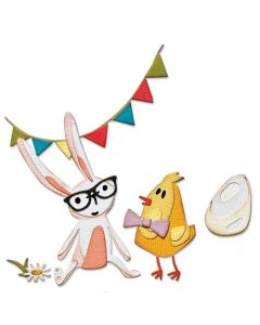 Fustella Sizzix Thinlits "Coniglietto + pulcino, vault" - 666561