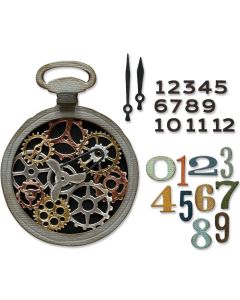 Fustella Sizzix Thinlits "Ingranaggi per orologi, vault" - 666603