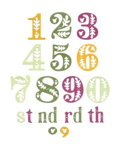 Fustella Sizzix Thinlits "Numeri in stile nordico" - 666723