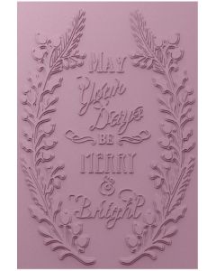 Fustella Sizzix Embossing Textured Impression 3D "Natale, allegria e luminosità" - 666733