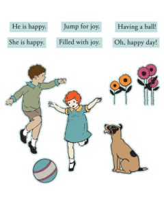 Fustella Sizzix Framelits "Bambini / Giochi" con timbri - 666812