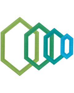 Fustella Sizzix Framelits "Framelits a fantasia invertiti, Esagoni cuciti Belinda" - 666844