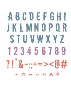 Fustella Sizzix Thinlits "Alfabeto e numeri, tipografia" - 667050
