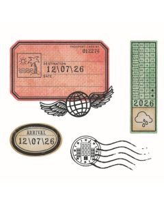 Fustella Sizzix Thinlits "Segno giramondo" con timbri - 667060