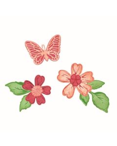 Fustella Sizzix Thinlits "Motivi primaverili" con timbri - 667063