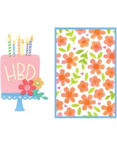 Fustella Sizzix Thinlits "È l'ora della torta!" con stencil - 667129