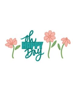Fustella Sizzix Thinlits "Oh Happy Day" con timbri - 667134