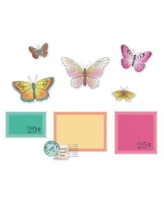 Fustella Sizzix Framelits "Ali postali" con timbri - 667182