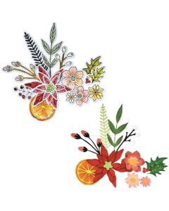 Fustella Sizzix Framelits "Fiori invernali" con timbri - 667192