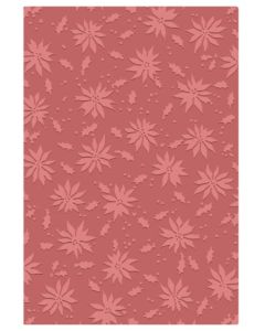 Fustella Sizzix Embossing A5 Texture Fades "Agrifoglio e stelle di Natale Vault" - 667252