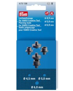 Set 5 punzoni per forare Vario Creative Tool (4,5 mm - 5,0 mm - 6,0 mm) Prym