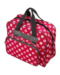 Borsa per trasporto macchina da cucire con tasca - Rossa a pois
