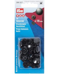 Bottoni a pressione "Anorak" 15 mm neri - Prym