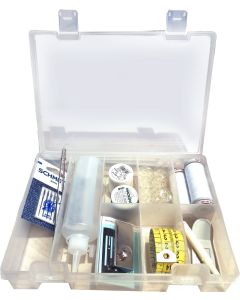 Scatola con kit accessori base per cucire a macchina