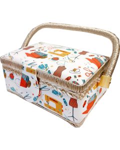 Cestino portalavoro rettangolare "Fantasia sarta" - Medio