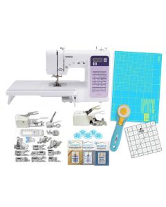 Macchina per cucire elettronica Brother FS70WTx Plus + Piedino tagliacuci + Set 15 Piedini + KIT PATCHWORK OLFA