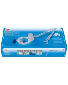Lente di ingrandimento con lampada e morsetto Prym