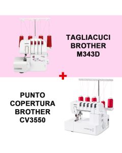 OFFERTA! Tagliacuci Brother M343D + Punto copertura Brother CV3550