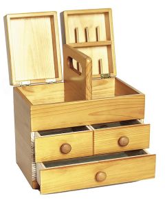 Cestino mobile porta accessori cucito in legno chiaro con cassetti - OFFERTA ULTIMI PEZZI