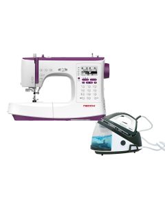 Macchina da cucire elettronica Necchi NC204D con 13 piedini extra, Piano prolunga + Ferro Necchi NS620