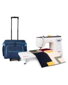 Macchina per cucire elettronica Necchi Creator C360 + Piedino doppio trasporto e Piano prolunga + TROLLEY PRYM