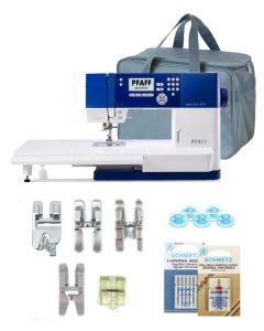 Macchina per cucire elettronica Pfaff Ambition 610 + Kit 5 piedini, piano prolunga e borsa