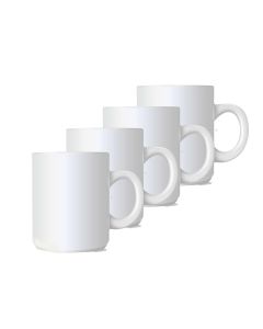 Set 4 tazze bianche in porcellana personalizzabili 325ml per termopresse