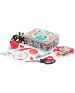 Scatola in latta portalavoro + kit completo cucito