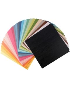 Set 50 cartoncini (25 colori) 30,5 x 30,5 cm con texture tela perlata - Vaessen Creative
