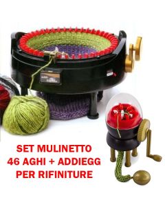 Set mulinetto 46 aghi di Cardano Cecilia + mulinetto AddiEgg
