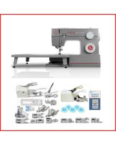 Macchina per cucire meccanica Singer Heavy Duty HD 6335M Denim + Piedino tagliacuci + Set 15 piedini + Piano prolunga