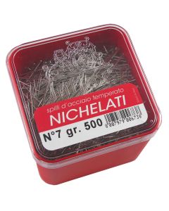 Spilli in acciaio temperato nichelati N.7 - gr. 500