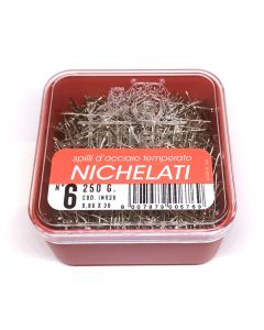 Spilli in acciaio temperato nichelati N.6 - gr. 250