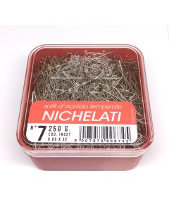 Spilli in acciaio temperato nichelati N.7 - gr. 250