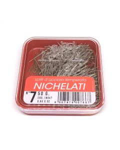 Spilli in acciaio temperato nichelati N.7 - gr. 50