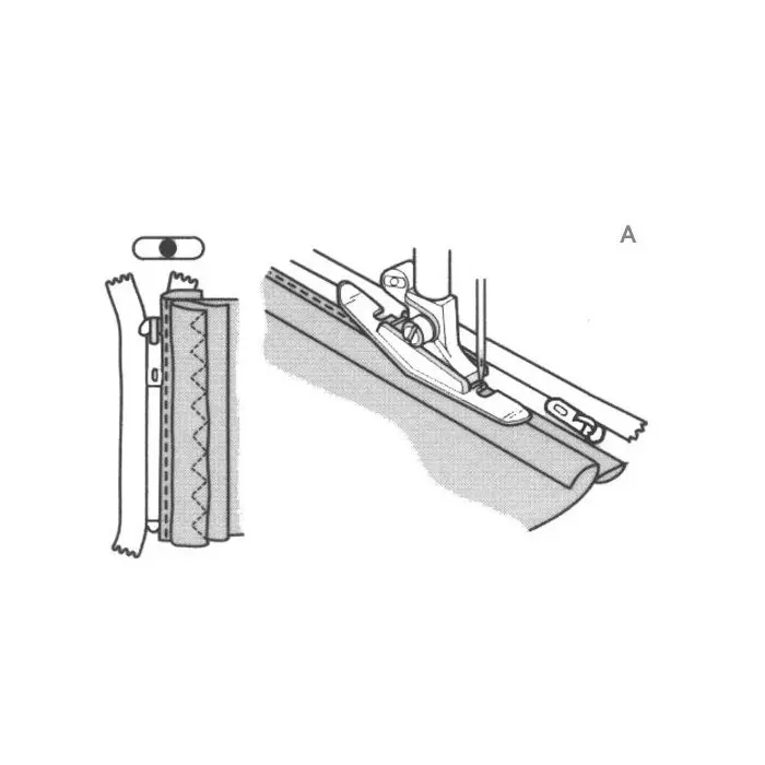 Piedino Per Cerniere Universale Snap-On CY-7306 Per Macchine Da Cucire Alfa, Singer, Brother, Silvercrest - Suola In Metallo, Larghezza Punto Max 5mm