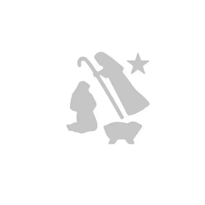 Fustella Per Scrapbooking Presepe Con Animali E Re Magi – Matrice Metallica 8,2 X 4,5 Cm - 6
