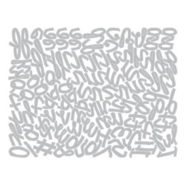 Sizzix Thinlits, Fustella Con Lettere Delicate, Per Taglio Carta E Cartoncino, Compatibile Con Big Shot