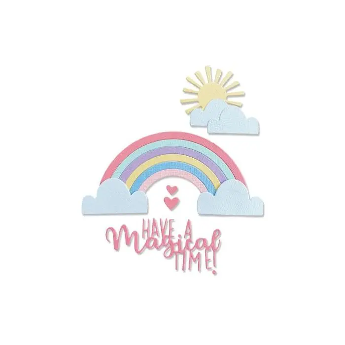 FUSTELLA SIZZIX THINLITS BIGLIETTO SCORREVOLE CON ARCOBALENO 665086 - BIG SHOT