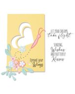 Fustella Sizzix Framelits "Auguri con farfalla" con timbri - 665654