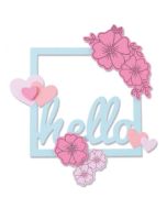 Fustella Sizzix Framelits "Saluto floreale" con timbri - 665656