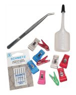Kit accessori base tagliacuci (Aghi, olio, mollette quilt e pinzette)