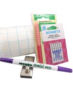 Kit patchwork (con guida, aghi, spilli, Magic Pen e stabilizzatore)